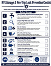 RV storage & Pre-Trip Leak Prevention Checklist