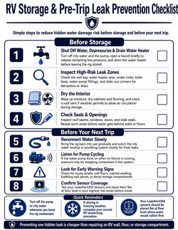 RV storage & Pre-Trip Leak Prevention Checklist